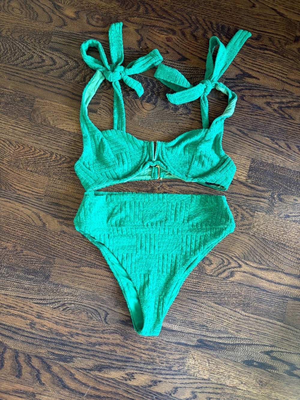 Beach Riot Highway Bottom in Jelly Bean Green Terry *Bottoms Only*, size Medium